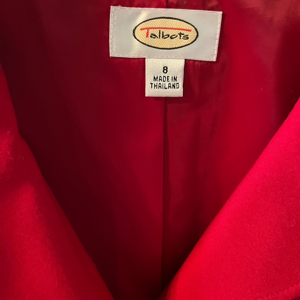 Talbots Red Cropped Wool Blazer - Picture 4 of 6